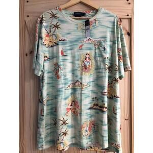 Vtg Polo Ralph Lauren XL Hawaiian T-Shirt Surf Bear Hula Tropical Mens NWT P12